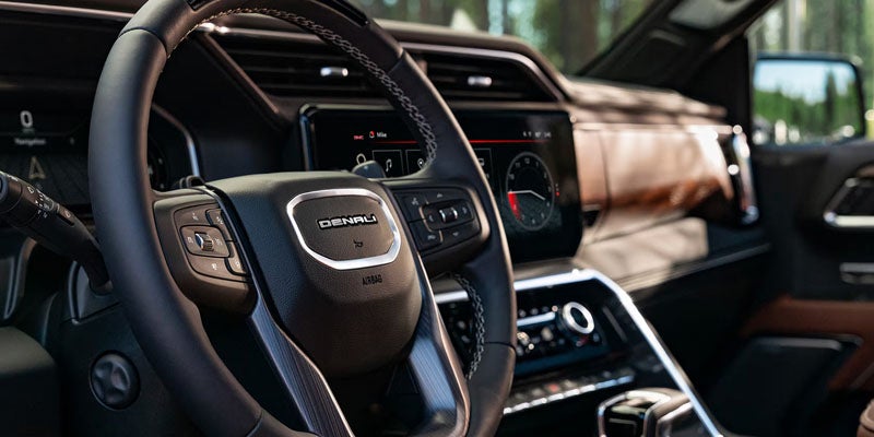 2026 GMC Sierra 1500 interior featuring a premium steering wheel